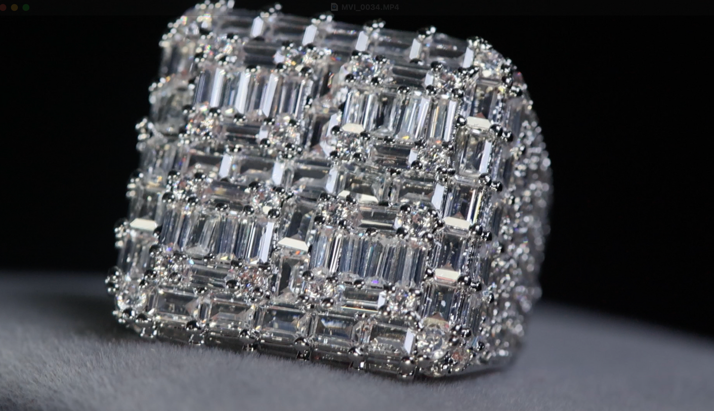 Mens Big Baguette Diamond Ring
