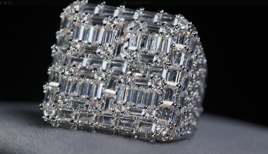 Mens Big Baguette Diamond Ring