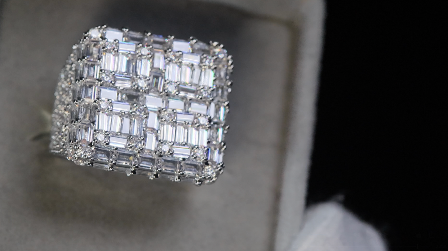Mens Big Baguette Diamond Ring