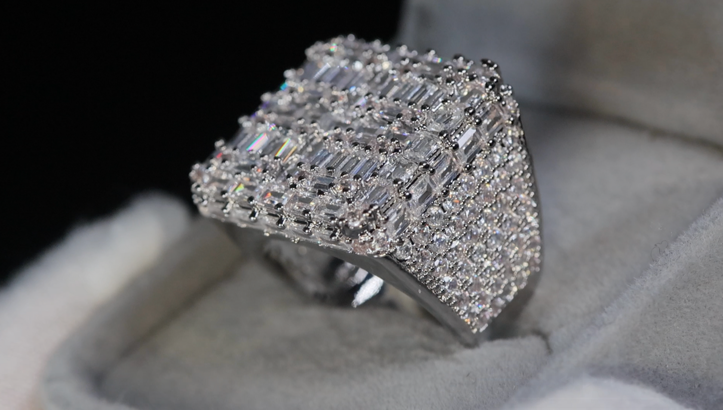 Mens Big Baguette Diamond Ring