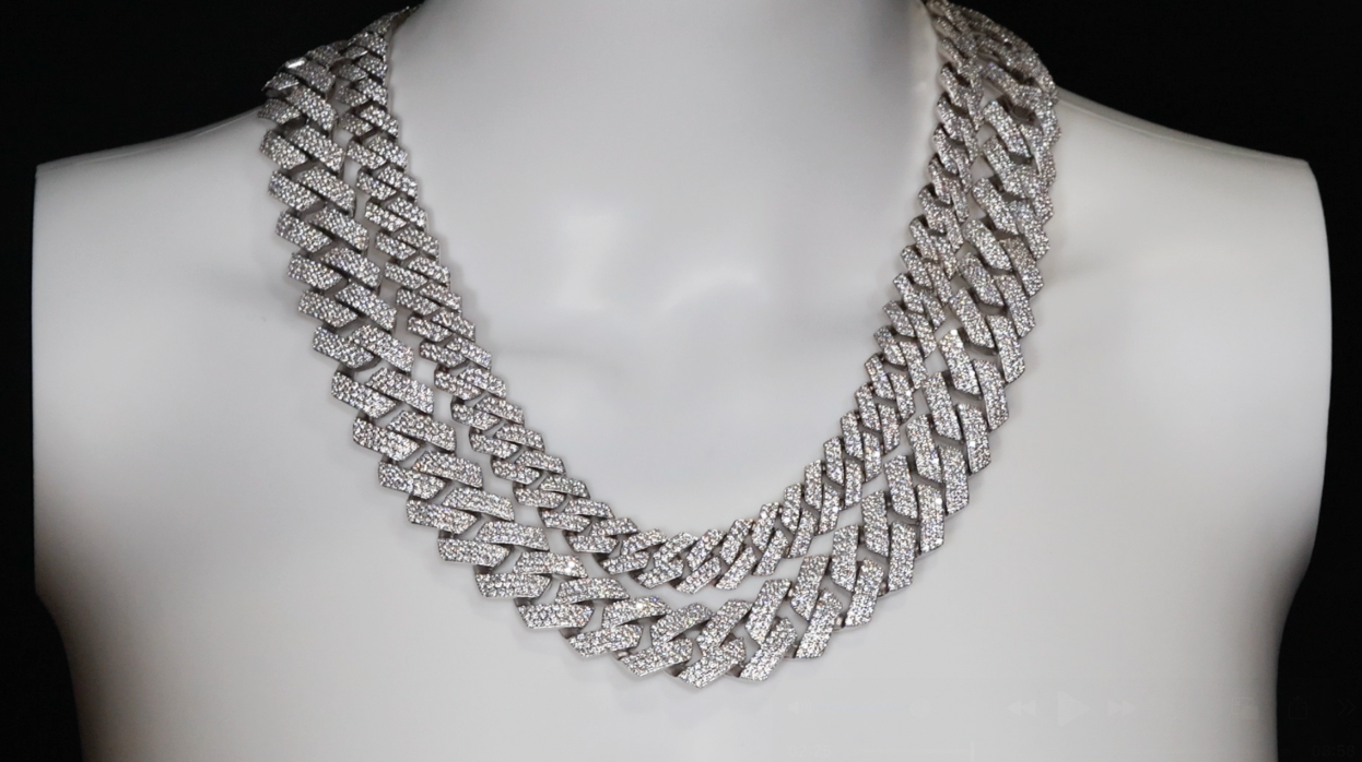 Big Moissanite Cuban Chain