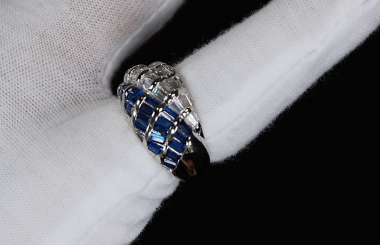 Mens Blue Diamond Ring