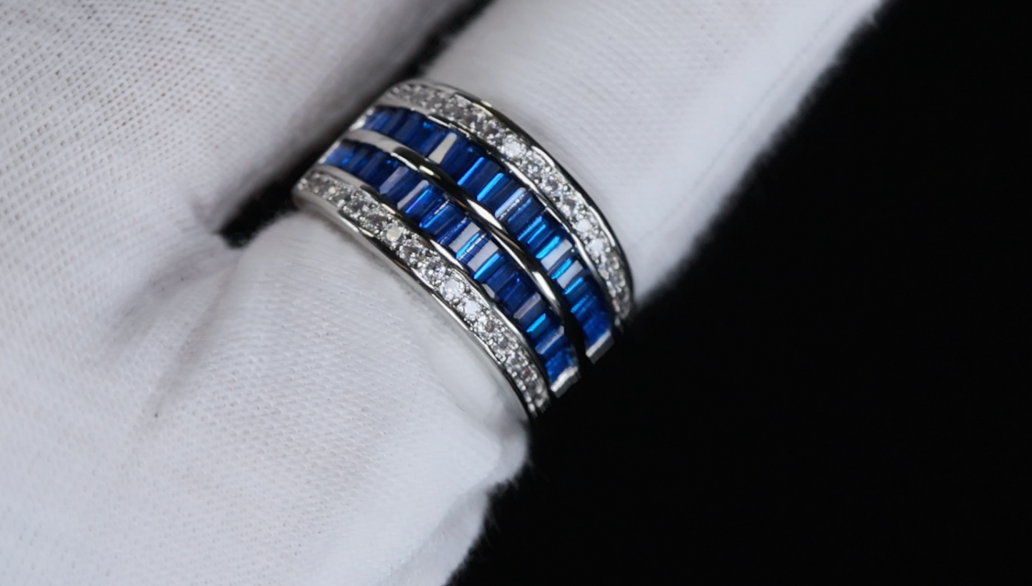 Mens Blue Diamond Ring