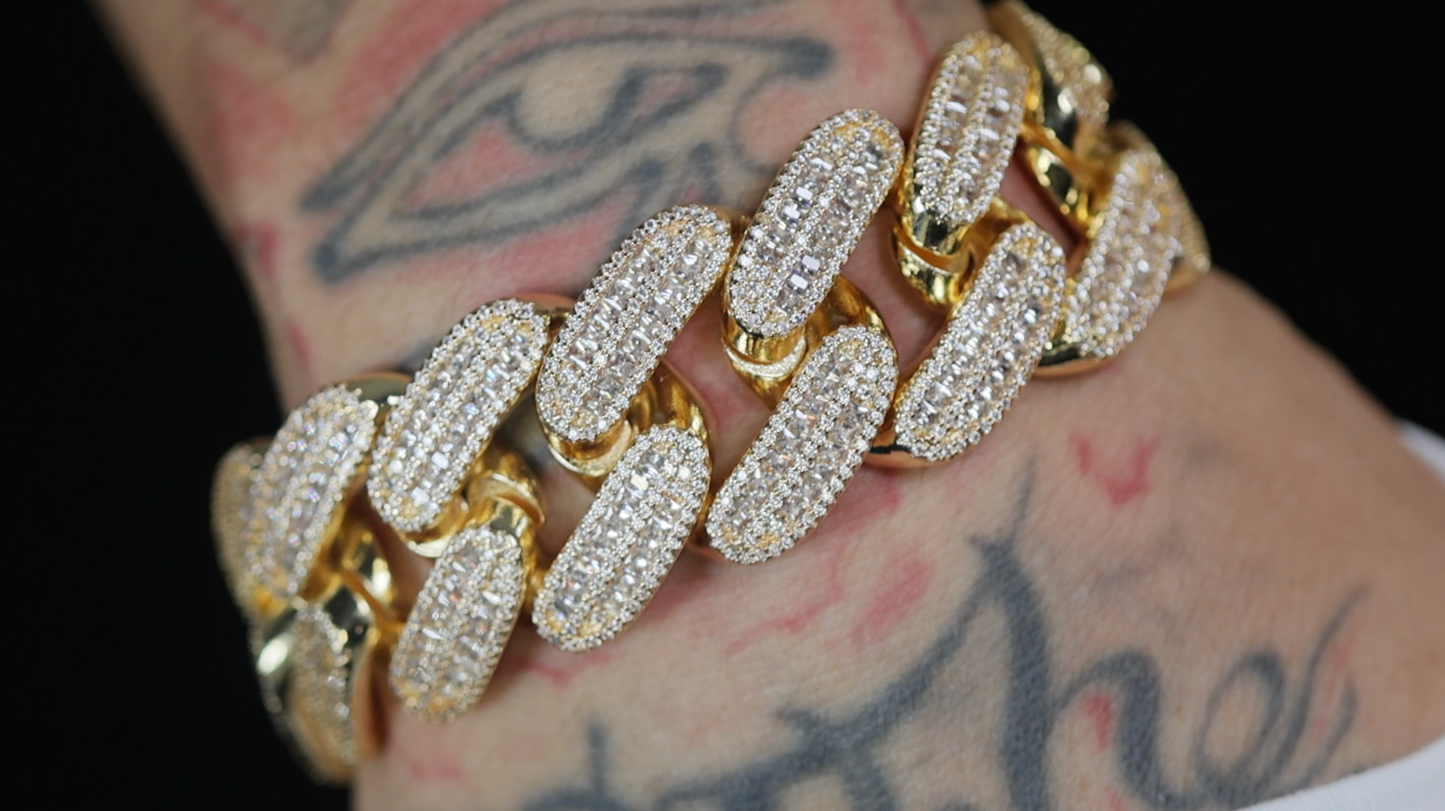Mens Gold Cuban Bracelet