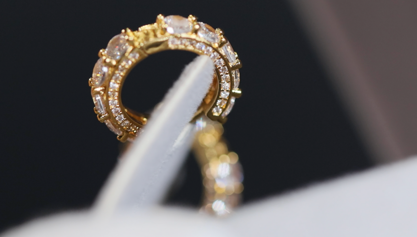 Gold Diamond Hoop Earrings