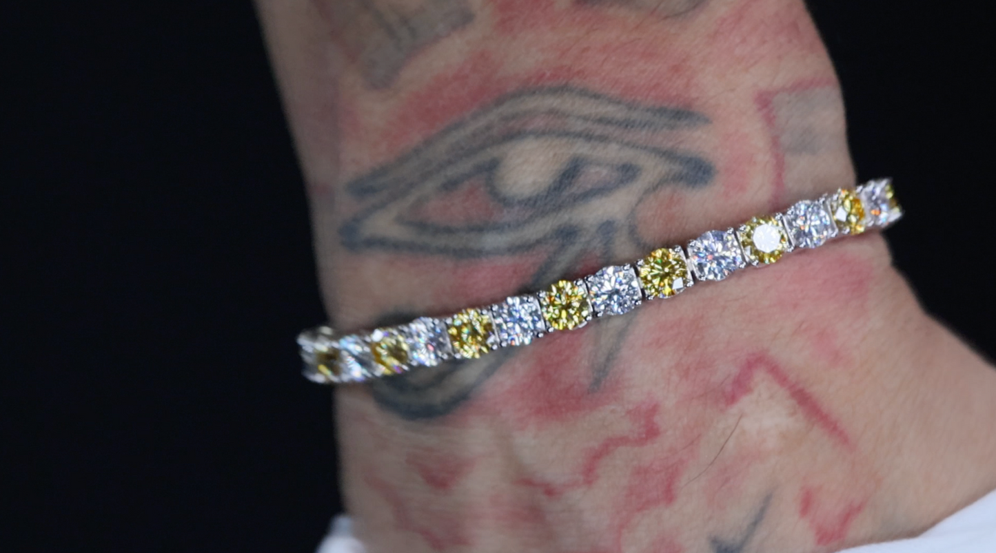 Mens Yellow Diamond Bracelet