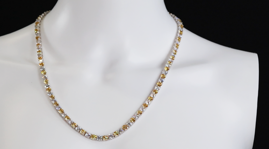 Mens Yellow Diamond Tennis Chain