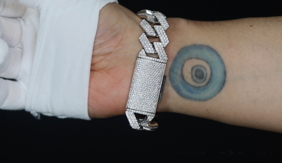 Iced Out Moissanite Cuban Bracelet