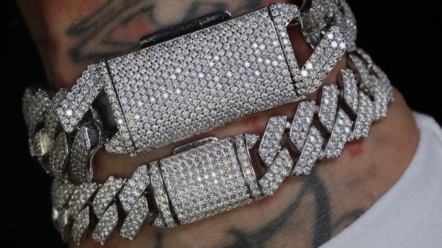 Mens Moissanite Cuban Bracelet
