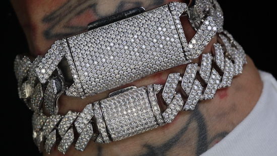 Mens Moissanite Cuban Bracelet