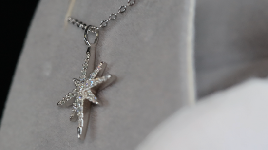 Moissanite Star Diamond Pendant | Womens Star Pendant | Snowflake Pendant