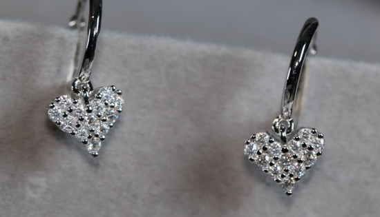 Moissanite Heart Diamond Earrings | Moissanite Diamond Earrings