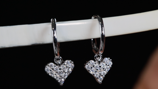 Moissanite Heart Diamond Earrings | Moissanite Diamond Earrings