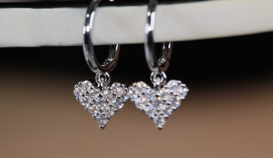 Moissanite Heart Diamond Earrings