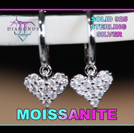 Moissanite Heart Diamond Earrings