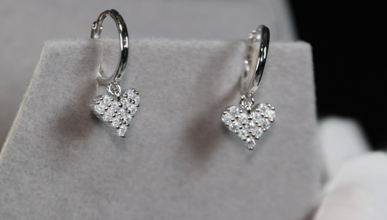 Moissanite Heart Diamond Earrings | Moissanite Diamond Earrings