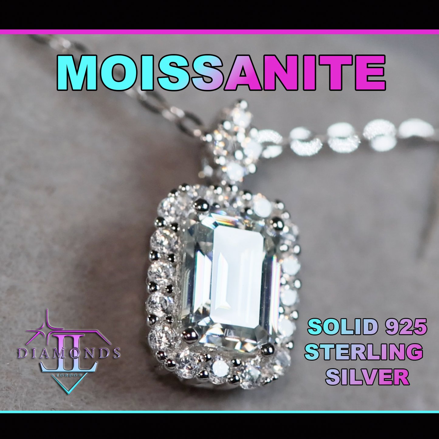 Womens Moissanite Diamond Pendant