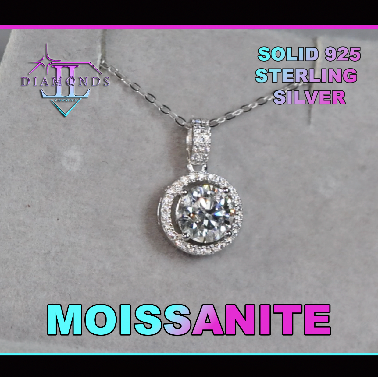 Womens Moissanite Diamond Pendant