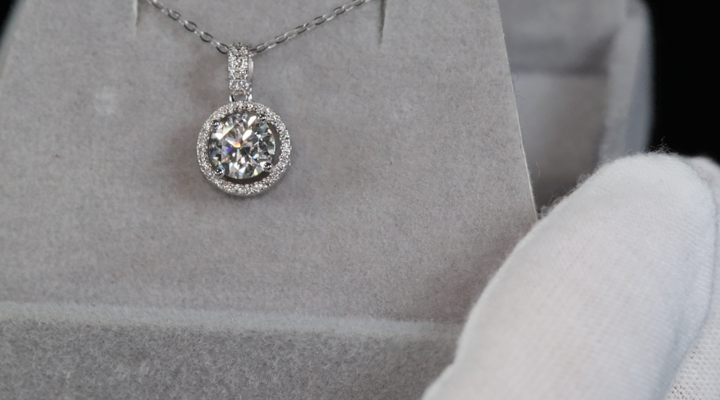 Womens Moissanite Diamond Pendant