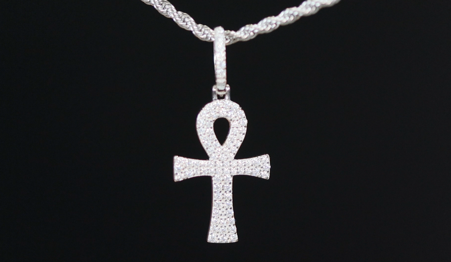 Moissanite Diamond Ankh Pendant