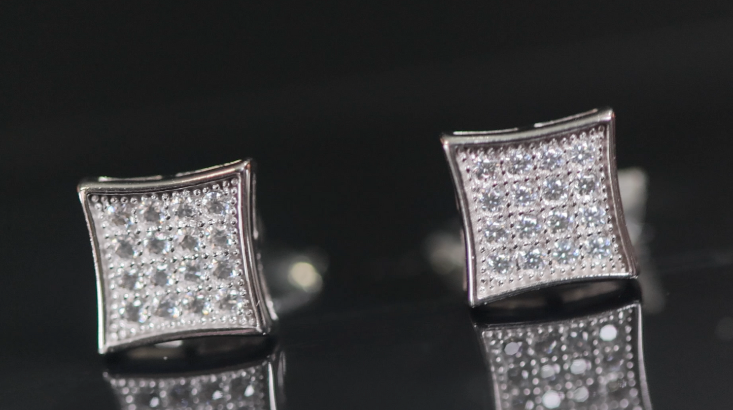 Moissanite Hip Hop Ear Studs