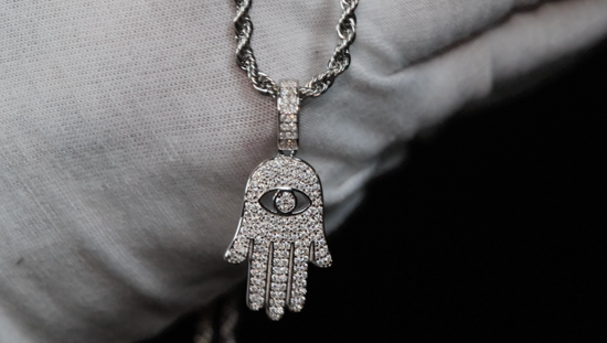 Moissanite Diamond Evil Eye Pendant