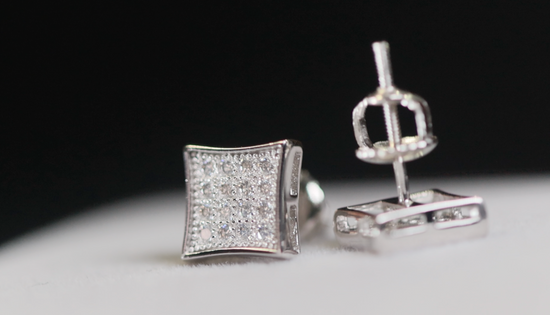 Moissanite Hip Hop Ear Studs