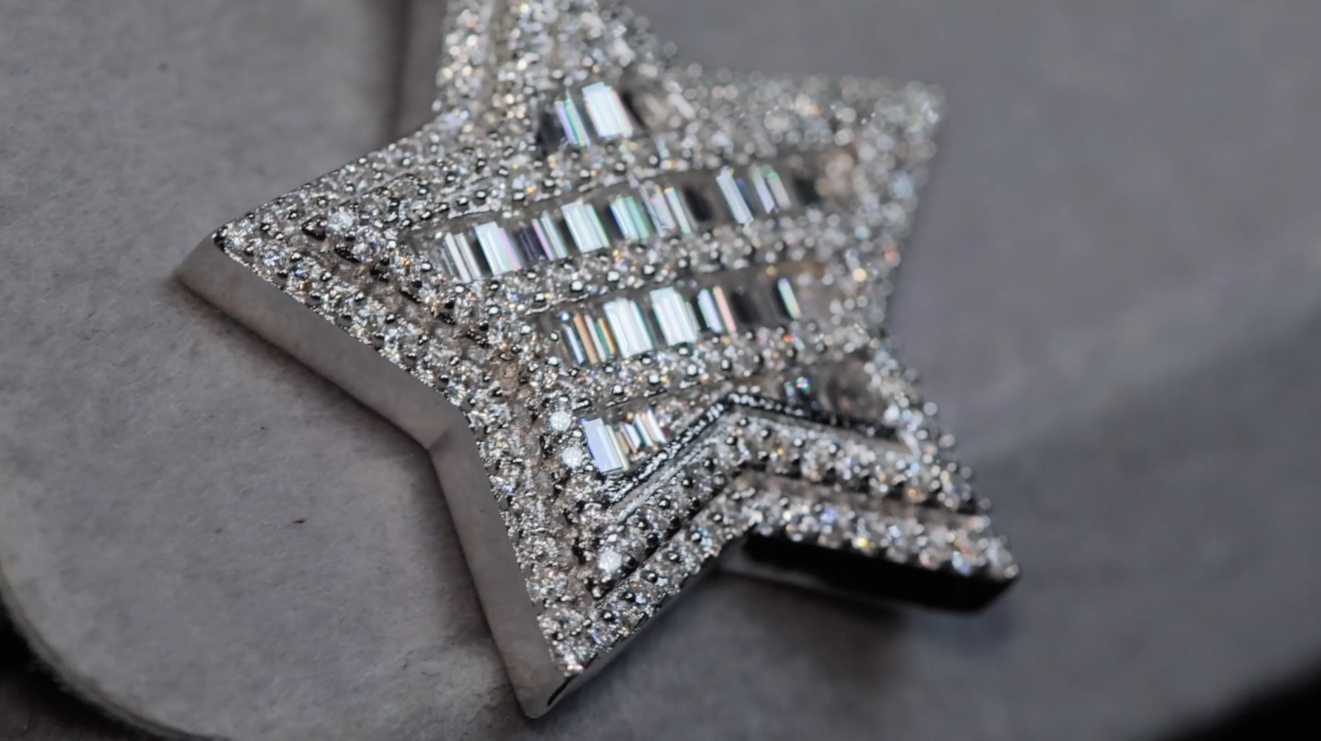 Moissanite Diamond Star Pendant