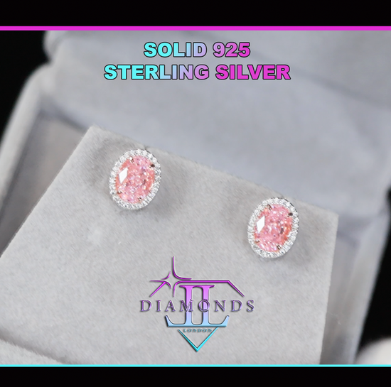 Pink Lab Diamond Ear Studs