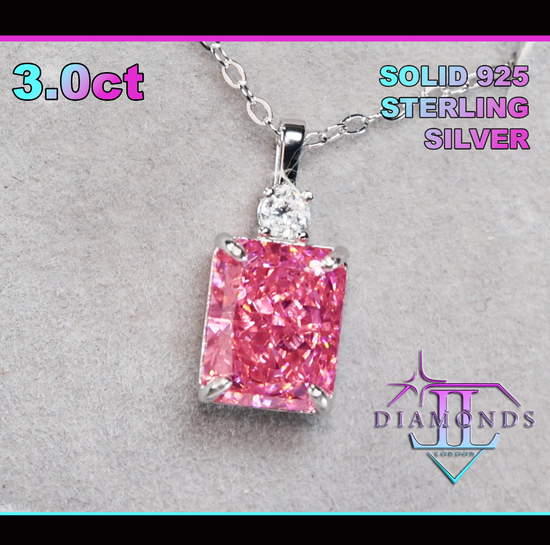 Pink lab grown diamond pendant