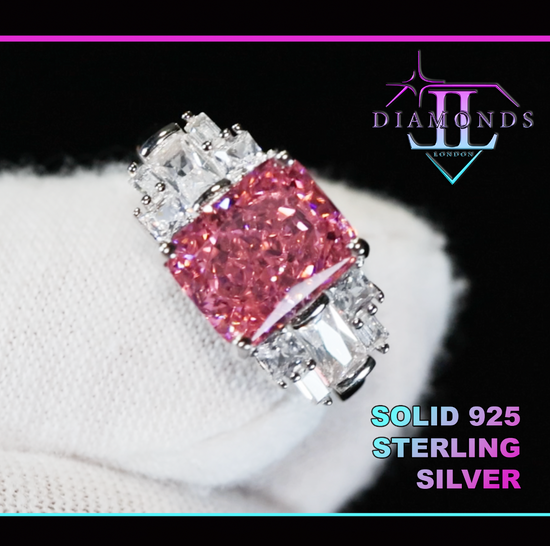 Pink Baguette Diamond Ring