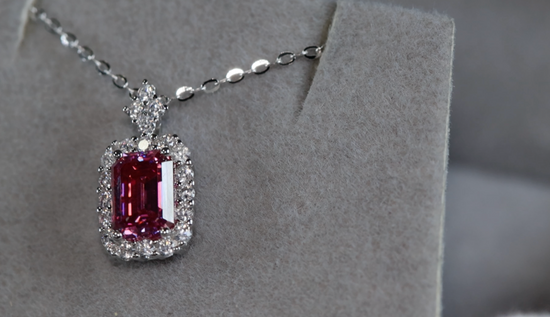 Pink Moissanite Diamond Pendant