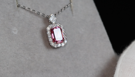 Pink Moissanite Pendant | Pink Diamond Pendant | Moissanite Pendant