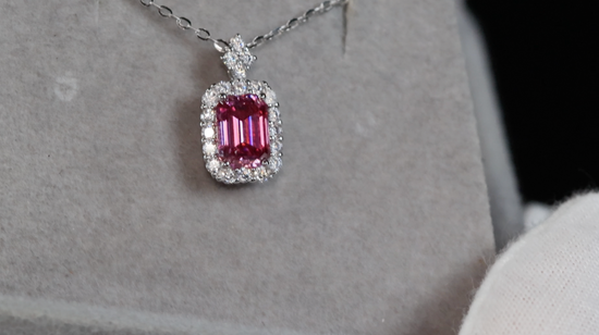 Pink Moissanite Pendant | Pink Diamond Pendant | Moissanite Pendant