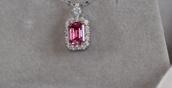 Pink Moissanite Pendant | Pink Diamond Pendant | Moissanite Pendant