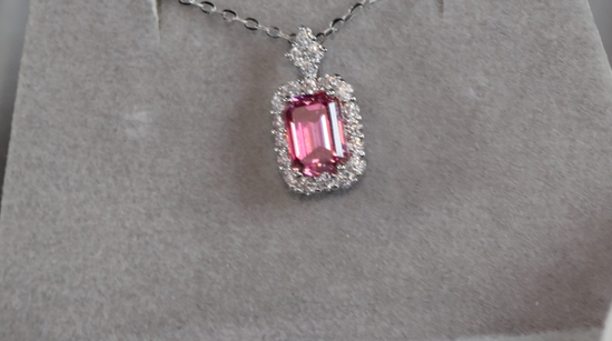 Pink Moissanite Diamond Pendant