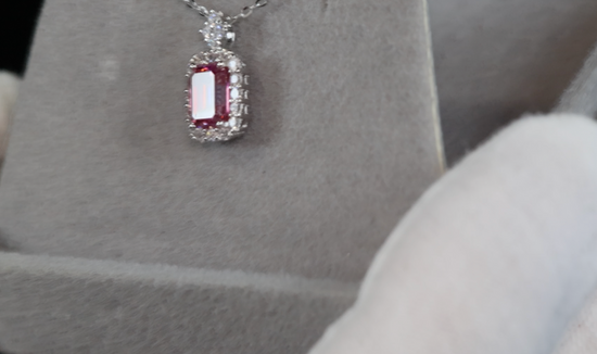 Pink Moissanite Pendant | Pink Diamond Pendant | Moissanite Pendant