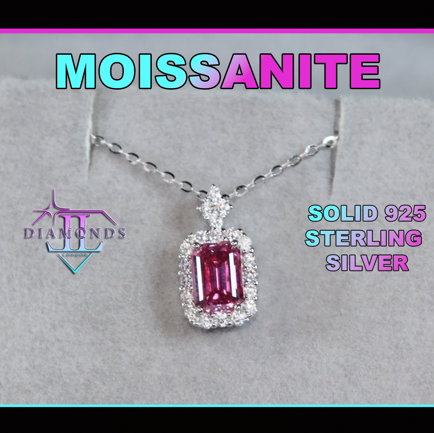 Pink Moissanite Diamond Pendant