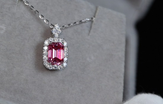 Pink Moissanite Pendant | Pink Diamond Pendant | Moissanite Pendant