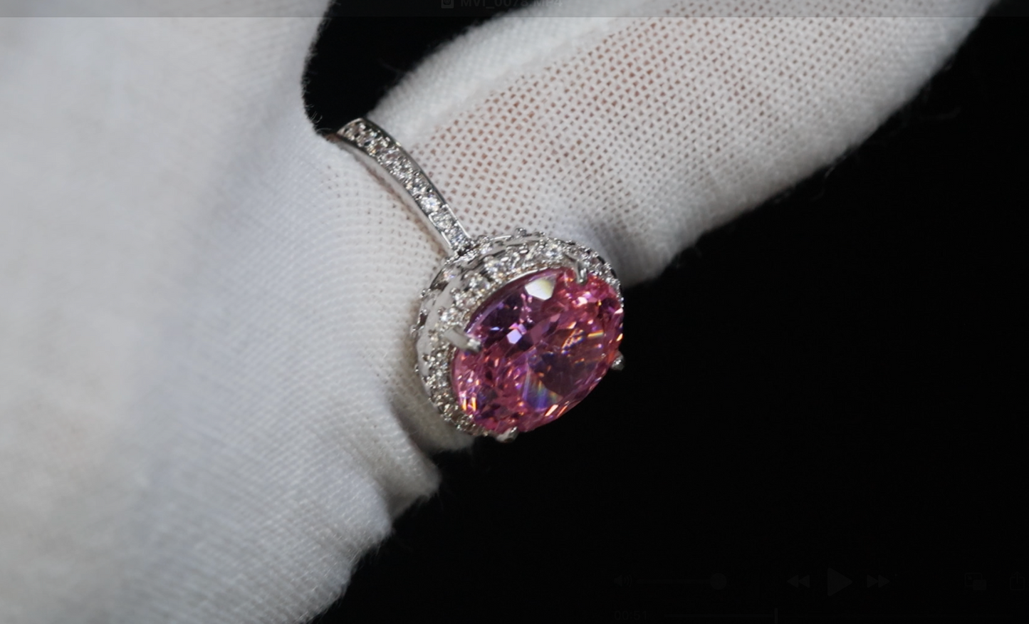Pink Oval Cut Diamond Ring