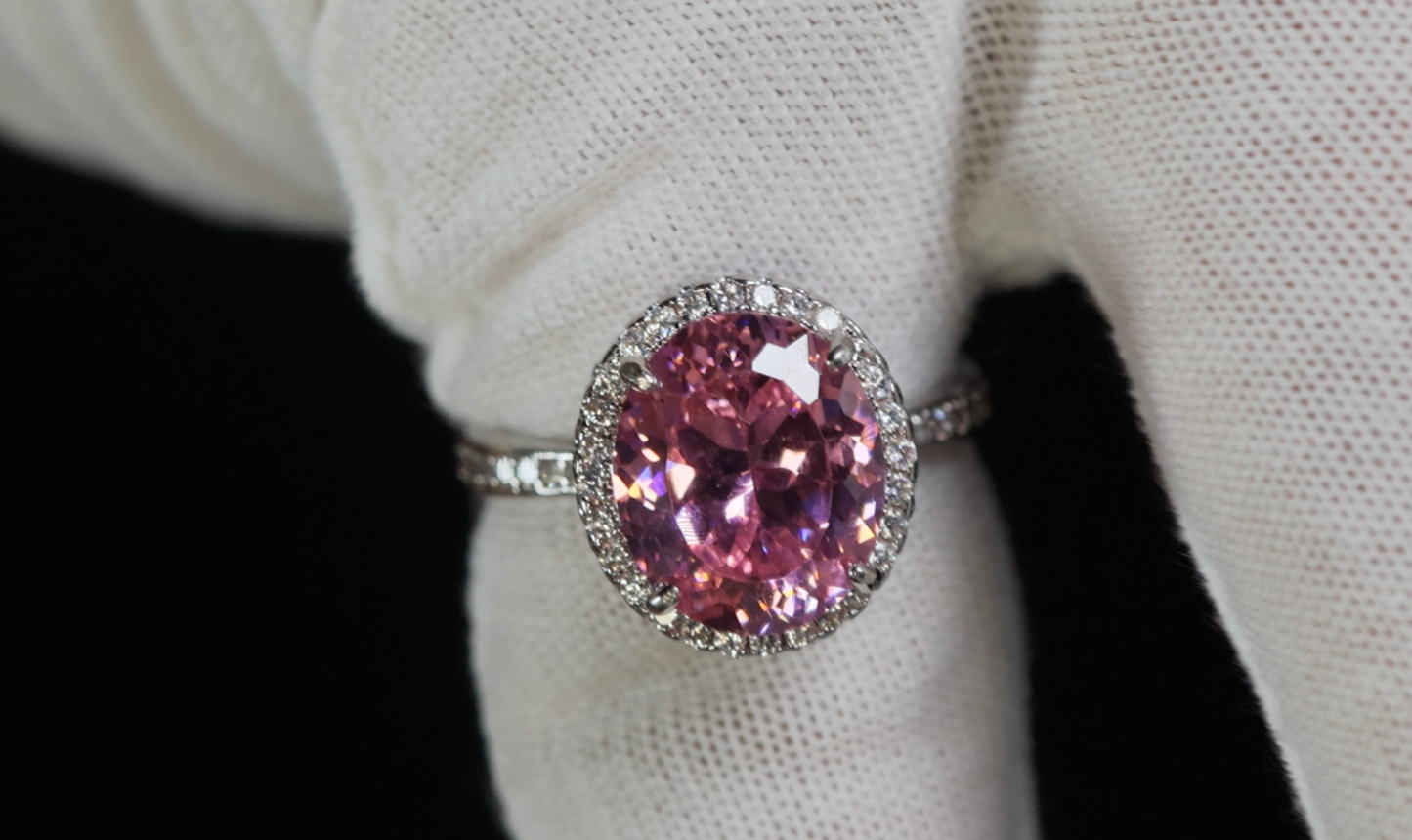 Pink Lab Diamond Ring