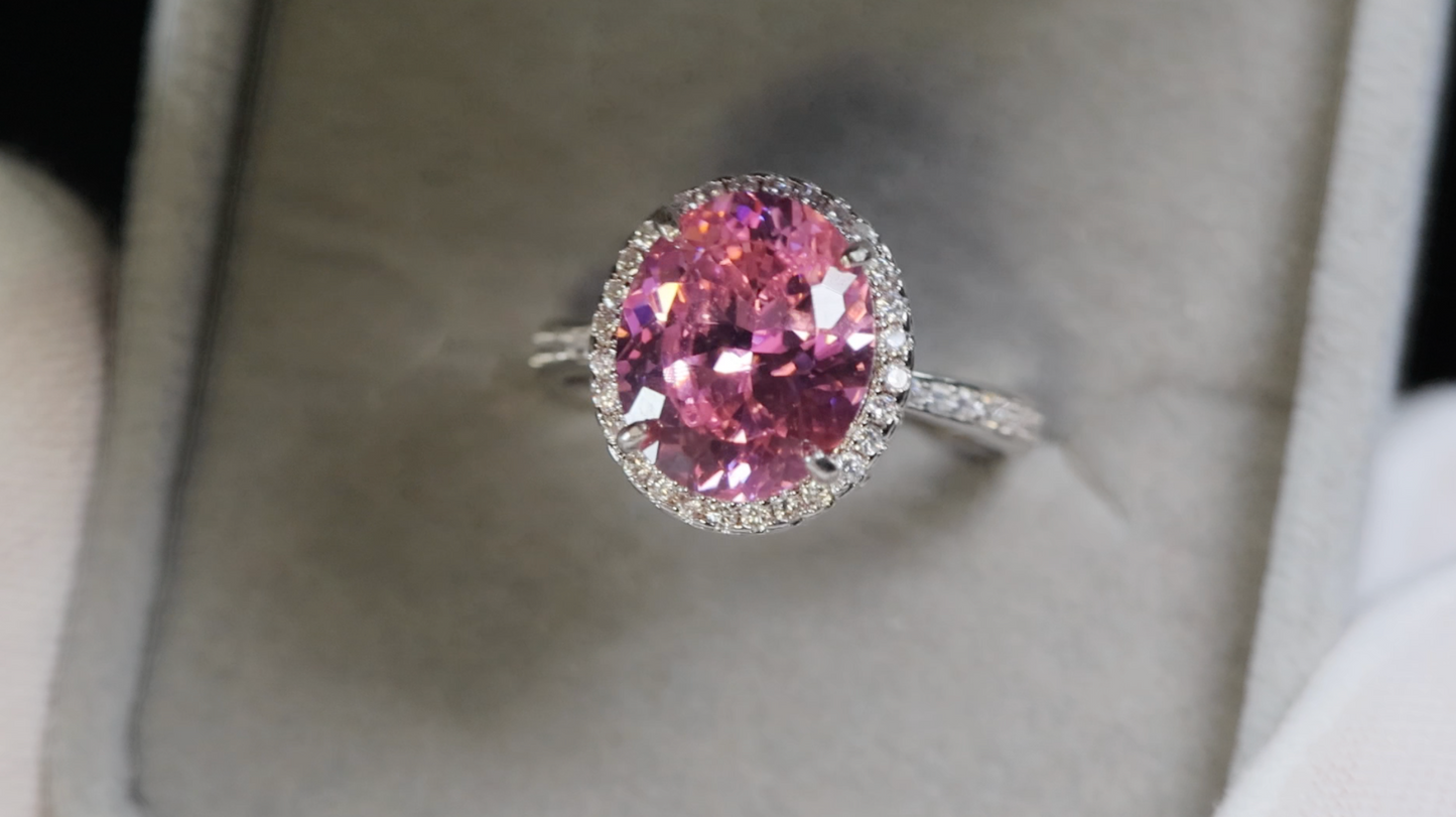 Pink Lab Diamond Ring