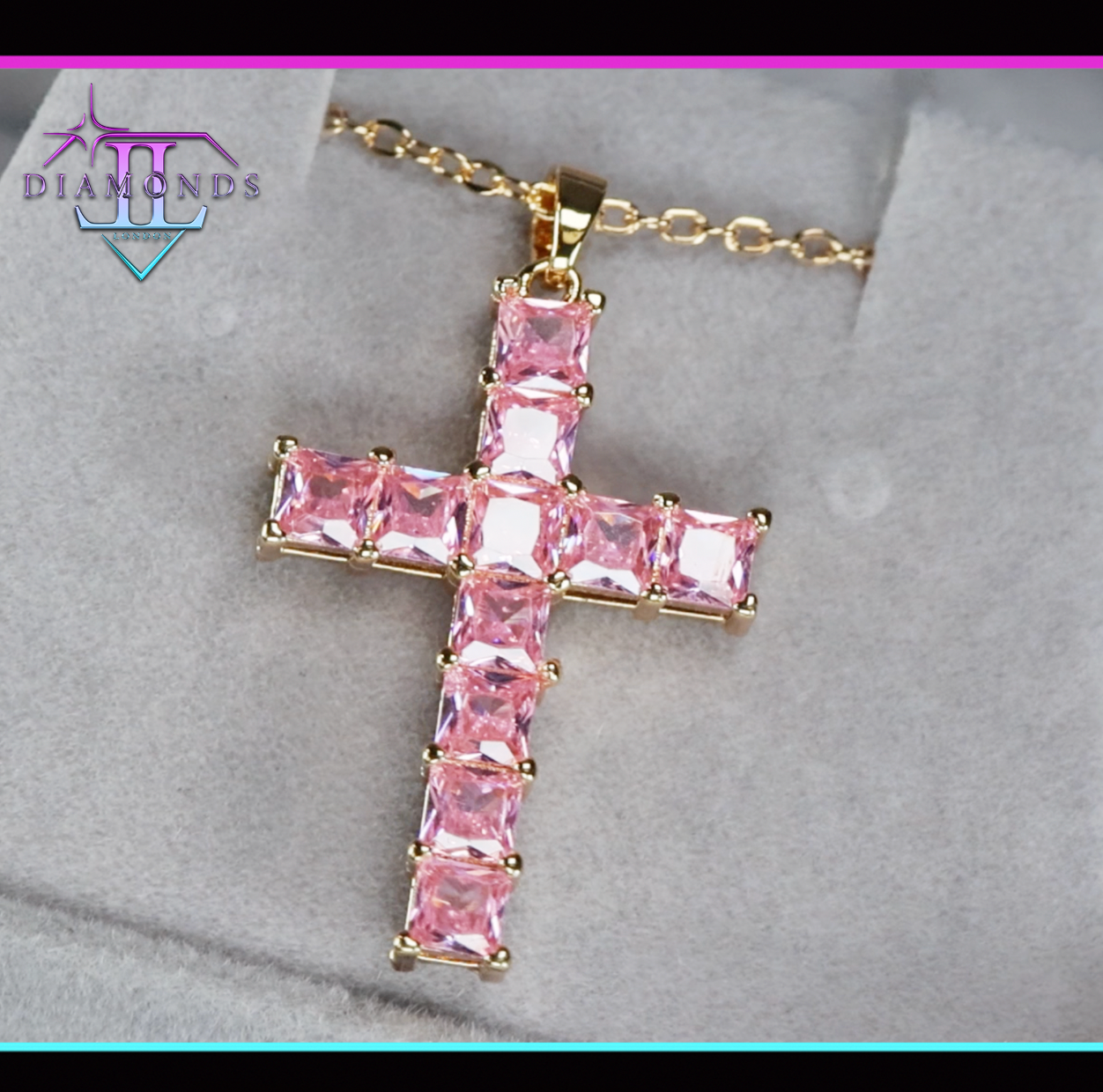 Pink Diamond Cross Pendant