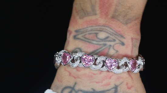 Pink Diamond Heart Bracelet