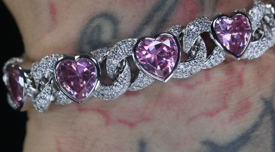 Heart Bracelet | Pink Diamond Bracelet | Pink Diamond Heart Bracelet