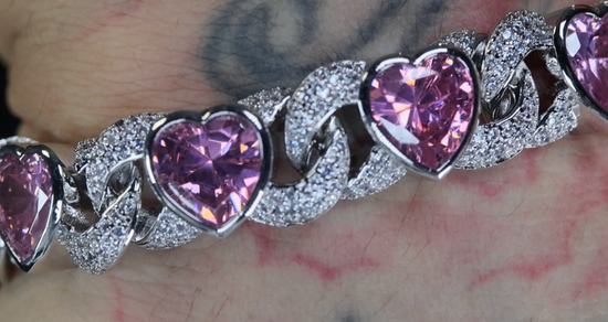 Pink Diamond Heart Bracelet