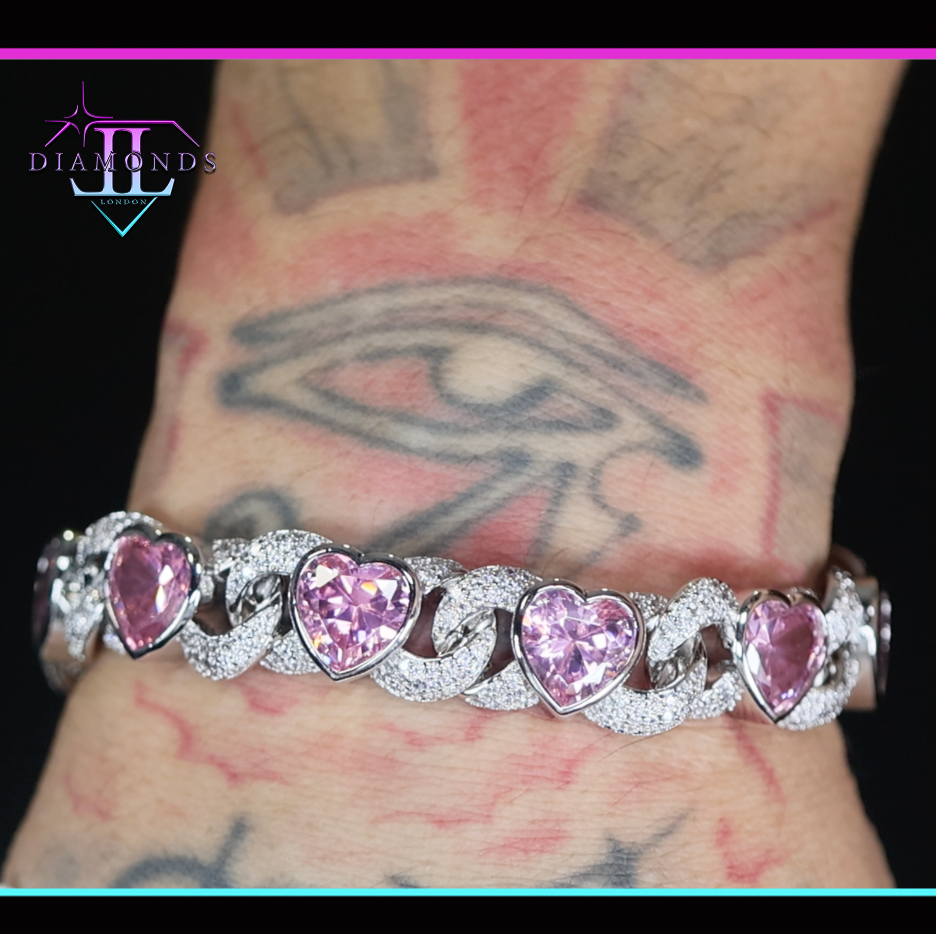 Pink Diamond Heart Bracelet