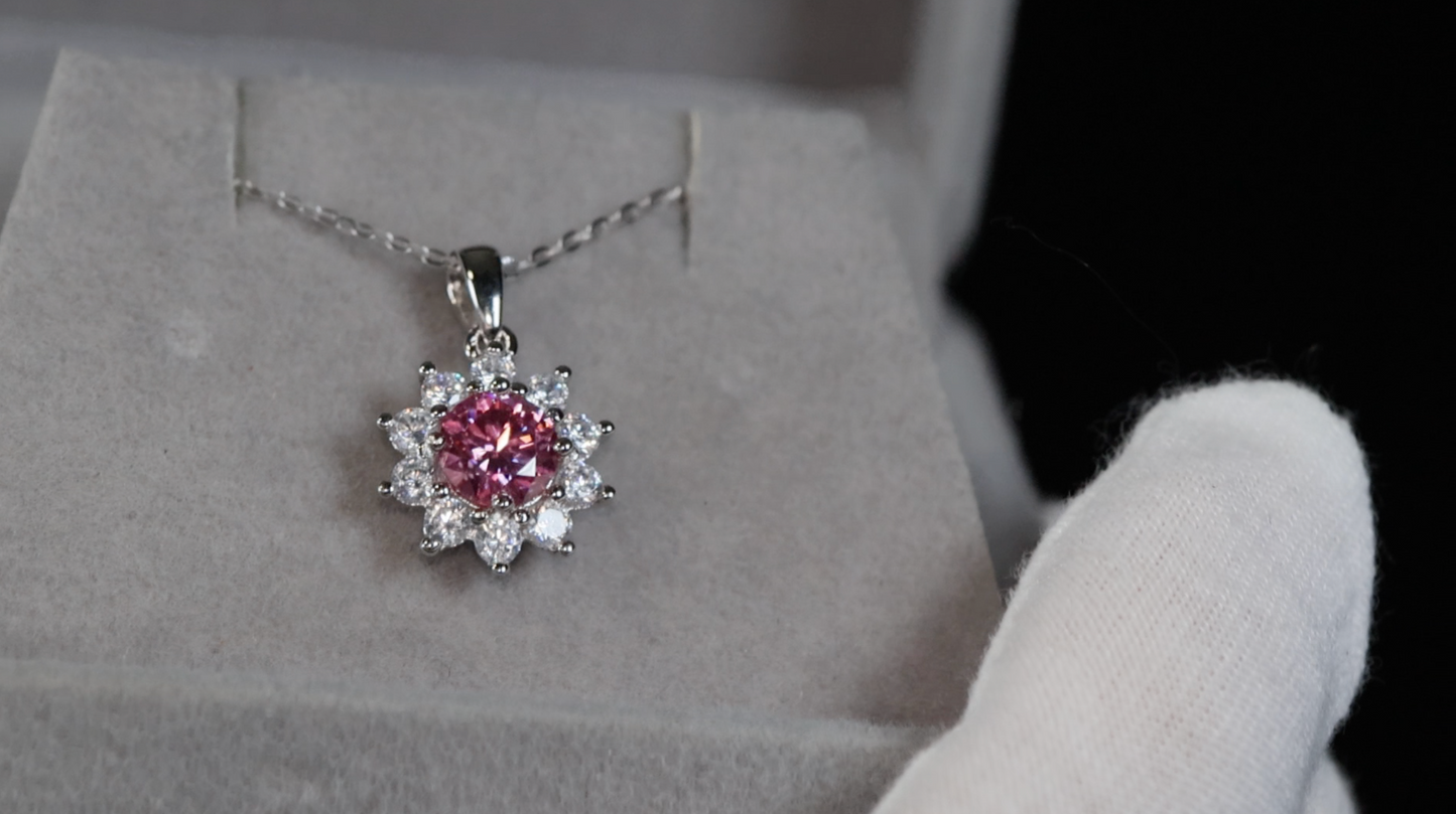 Pink Moissanite Diamond Pendant