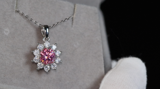 Pink Moissanite Diamond Pendant