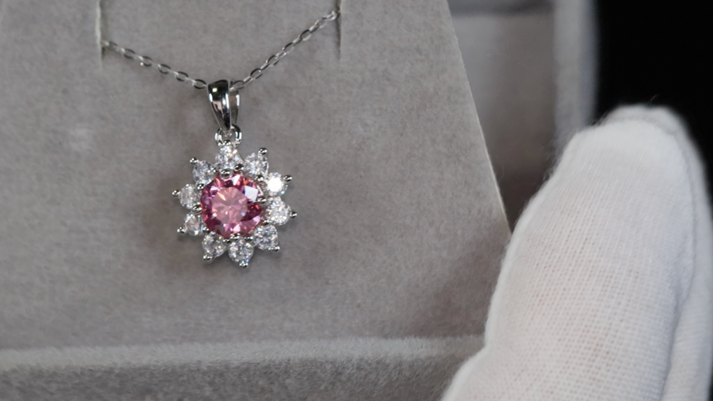 Pink Moissanite Diamond Pendant